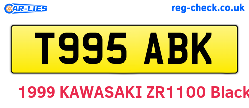 T995ABK are the vehicle registration plates.