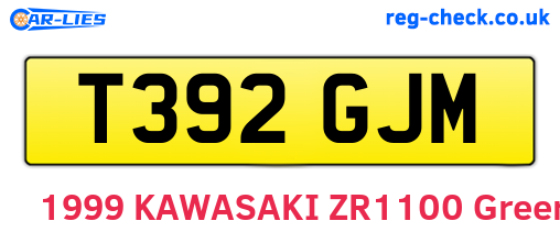 T392GJM are the vehicle registration plates.
