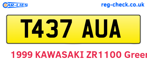 T437AUA are the vehicle registration plates.