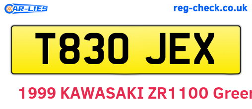 T830JEX are the vehicle registration plates.
