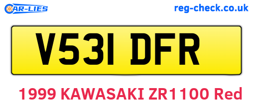 V531DFR are the vehicle registration plates.