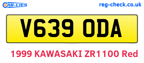 V639ODA are the vehicle registration plates.