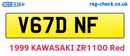 V67DNF are the vehicle registration plates.