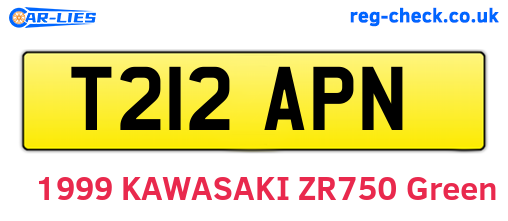 T212APN are the vehicle registration plates.