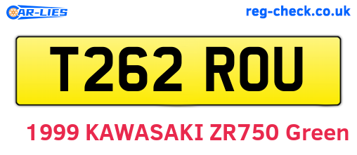 T262ROU are the vehicle registration plates.