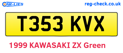 T353KVX are the vehicle registration plates.