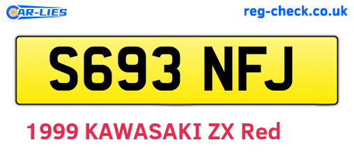 S693NFJ are the vehicle registration plates.