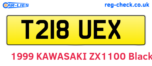T218UEX are the vehicle registration plates.