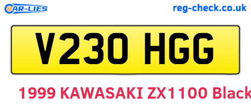 V230HGG are the vehicle registration plates.