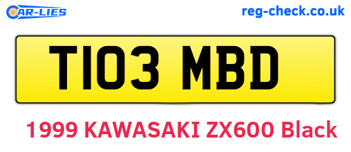 T103MBD are the vehicle registration plates.
