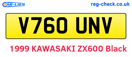 V760UNV are the vehicle registration plates.