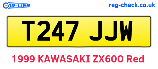 T247JJW are the vehicle registration plates.