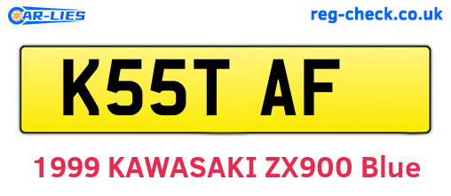 K55TAF are the vehicle registration plates.