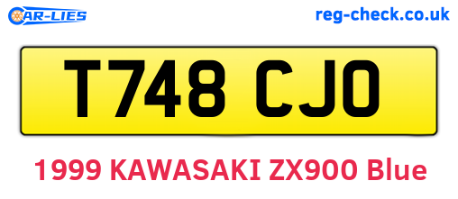 T748CJO are the vehicle registration plates.