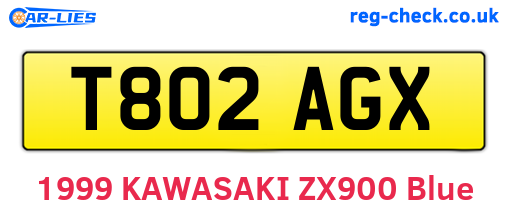 T802AGX are the vehicle registration plates.