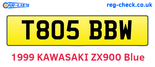 T805BBW are the vehicle registration plates.