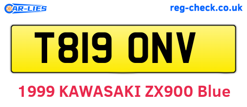 T819ONV are the vehicle registration plates.