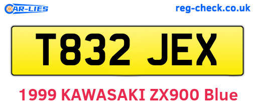 T832JEX are the vehicle registration plates.