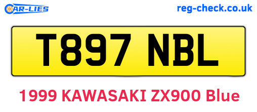 T897NBL are the vehicle registration plates.