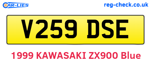 V259DSE are the vehicle registration plates.