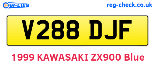 V288DJF are the vehicle registration plates.
