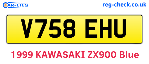 V758EHU are the vehicle registration plates.