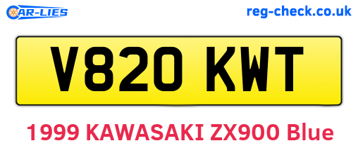 V820KWT are the vehicle registration plates.