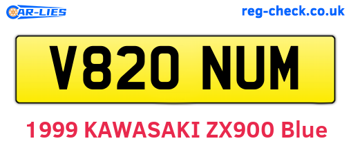 V820NUM are the vehicle registration plates.