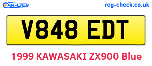 V848EDT are the vehicle registration plates.