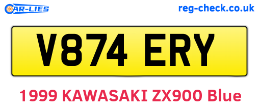 V874ERY are the vehicle registration plates.