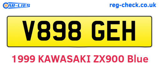V898GEH are the vehicle registration plates.