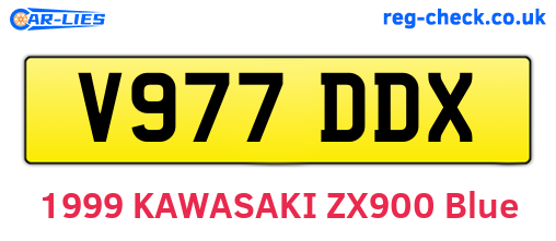 V977DDX are the vehicle registration plates.