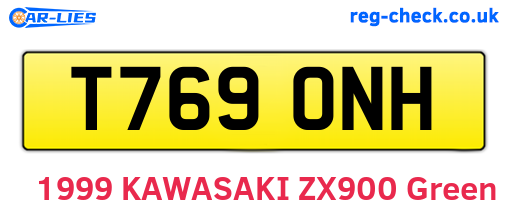 T769ONH are the vehicle registration plates.