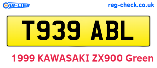 T939ABL are the vehicle registration plates.