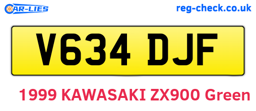 V634DJF are the vehicle registration plates.
