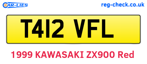 T412VFL are the vehicle registration plates.