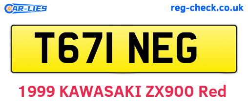 T671NEG are the vehicle registration plates.