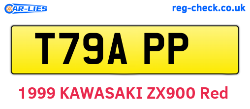 T79APP are the vehicle registration plates.