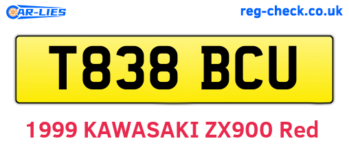 T838BCU are the vehicle registration plates.