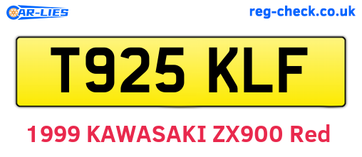 T925KLF are the vehicle registration plates.