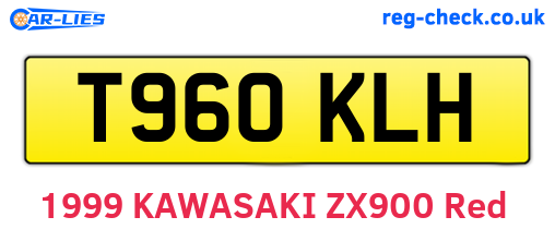 T960KLH are the vehicle registration plates.