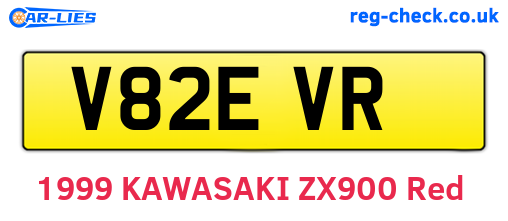 V82EVR are the vehicle registration plates.
