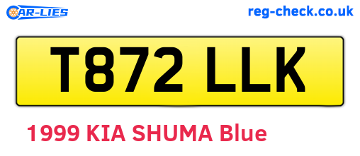 T872LLK are the vehicle registration plates.