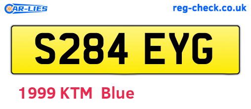 S284EYG are the vehicle registration plates.