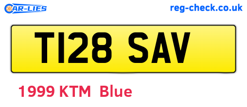 T128SAV are the vehicle registration plates.