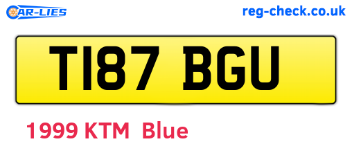 T187BGU are the vehicle registration plates.