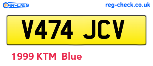 V474JCV are the vehicle registration plates.