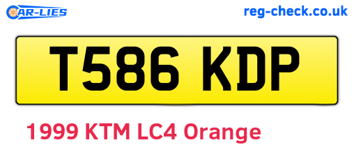 T586KDP are the vehicle registration plates.