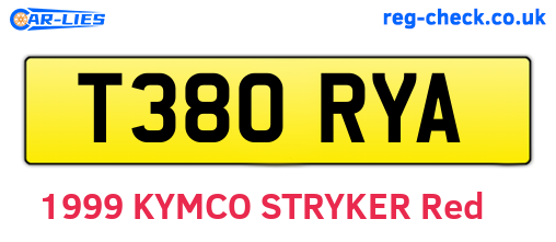 T380RYA are the vehicle registration plates.