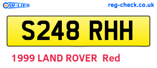S248RHH are the vehicle registration plates.